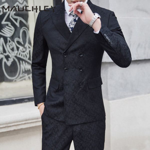3 pieces wedding suits for men latest design mens suit vest pants black floral double breasted terno masculino mauchley 2018 new, White;black
3 pieces wedding suits for men latest design mens suit vest pants black floral double breasted terno masculino mauchley 2018 new, White;black