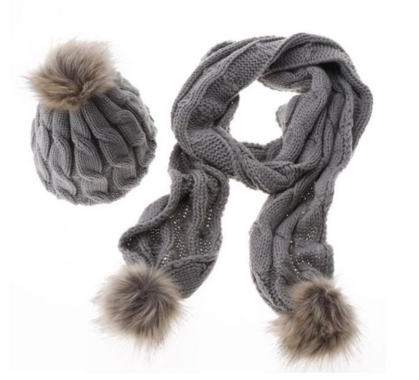 new wool beanies women fur pom poms fashion knitted hat and scarf set girls female cap pompom winter hats for women, Blue;gray
new wool beanies women fur pom poms fashion knitted hat and scarf set girls female cap pompom winter hats for women, Blue;gray
