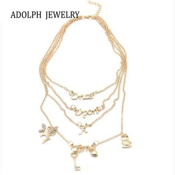 

adolph jewelry for women multi layer maxi necklace gold 2015 new design fashion once upon a time statement necklaces & pendants, Silver