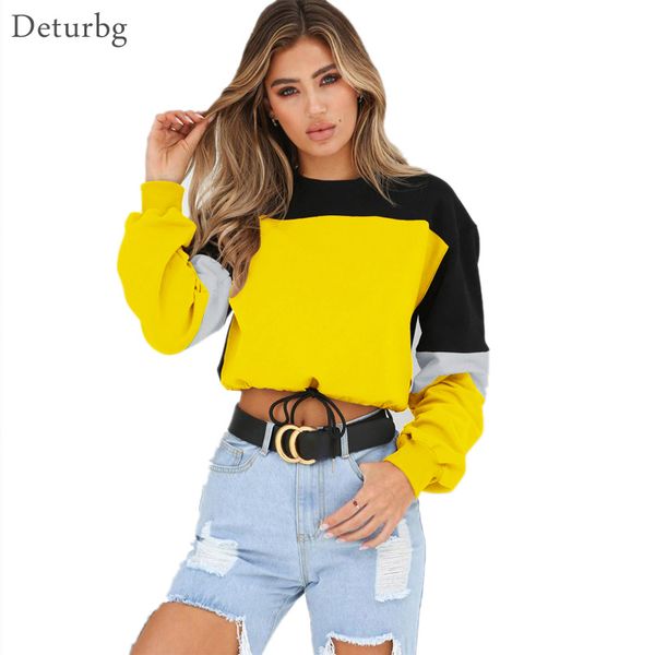 women color patchwork short sweatshirt cropped female casual long sleeve lace-up harajuku hoodies 2018 autumn ws114, Black
women color patchwork short sweatshirt cropped female casual long sleeve lace-up harajuku hoodies 2018 autumn ws114, Black