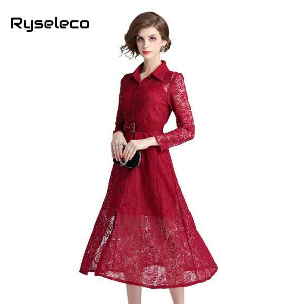 fall winter women lace dresses floral crochet button up turn down collar casual elegant office party clothing long sleeve dress, White;black
fall winter women lace dresses floral crochet button up turn down collar casual elegant office party clothing long sleeve dress, White;black