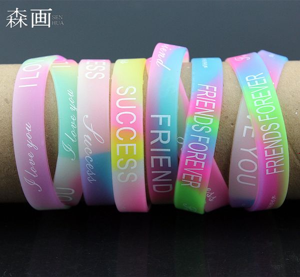 jewelry wholesale 100pcs letters print luminous silicon bracelet mixed colors 12mm wide rubber glow wristbands for men women's jewelry, Black
jewelry wholesale 100pcs letters print luminous silicon bracelet mixed colors 12mm wide rubber glow wristbands for men women's jewelry, Black