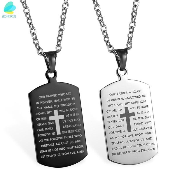 boniskiss 316l стали croos молитва библии господа выгравированы кулон тег с цепью, Black
boniskiss 316l стали croos молитва библии господа выгравированы кулон тег с цепью, Black