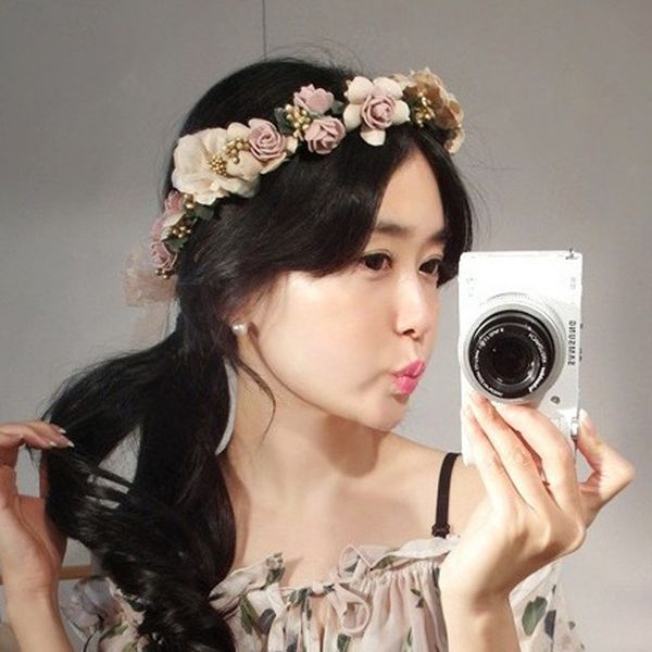 rustic floral headband bridal hair jewelry beach wedding flower crown bride wreath wedding hair accessories, Golden;white
rustic floral headband bridal hair jewelry beach wedding flower crown bride wreath wedding hair accessories, Golden;white