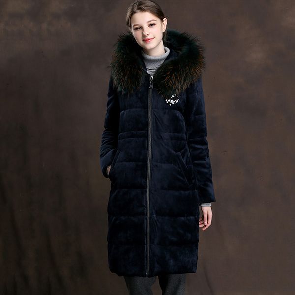 women down jackets 2018 winter new gold velvet long parkas fashion raccoon fur collar hooded coats women outerwear, Black
women down jackets 2018 winter new gold velvet long parkas fashion raccoon fur collar hooded coats women outerwear, Black