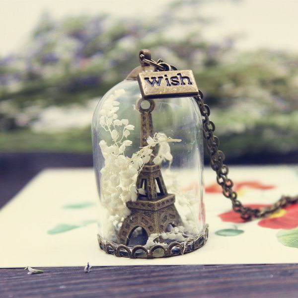 houbian creative eiffel tower sweater chain retro glass dry flower wishing bottle pendant necklace jewelry, Black
houbian creative eiffel tower sweater chain retro glass dry flower wishing bottle pendant necklace jewelry, Black