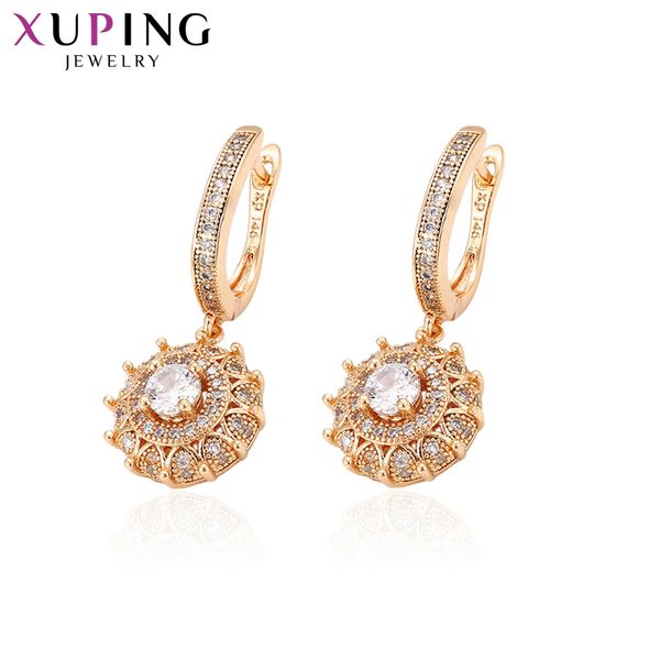 

whole sale11.11 deals xuping fashion elegant earrings hoops gold color plated women girls jewelry thanksgiving gifts s46,7-95610, Golden;silver