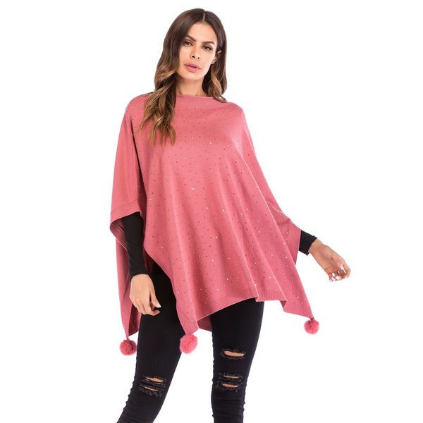 pullovers sequined sweaters 2018 autumn women capes long cloak solid color three quarter sleeve o-neck loose poncho knitted pull, White;black
pullovers sequined sweaters 2018 autumn women capes long cloak solid color three quarter sleeve o-neck loose poncho knitted pull, White;black