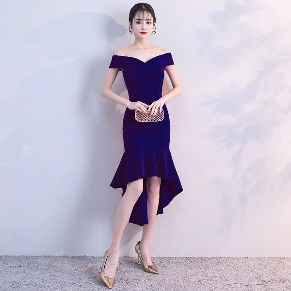 2018 new charming asymmetrical prom dress off the shoulder hi-lo evening dresses navy blue/red/burgundy formal party dress vestidos de noiva, Black
2018 new charming asymmetrical prom dress off the shoulder hi-lo evening dresses navy blue/red/burgundy formal party dress vestidos de noiva, Black