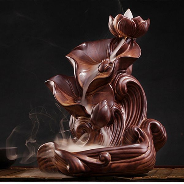 

new room diffuser plate ceramic backflow large lotus incense holder fragrance humidifier buddha incense sticks burners