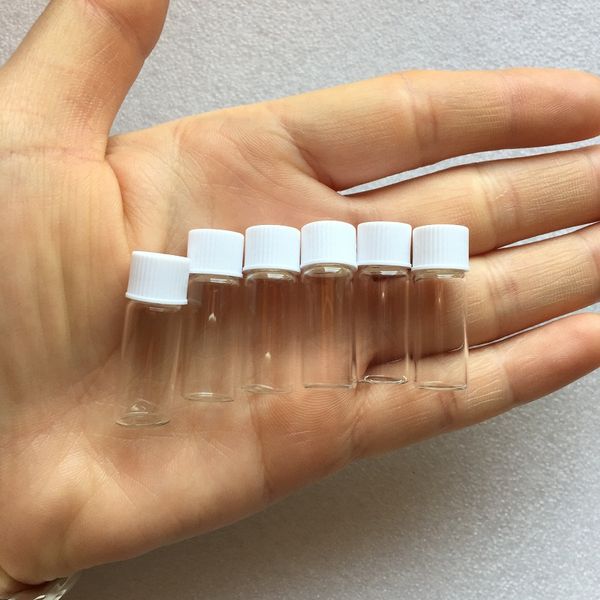 1 мл ясно мини стеклянная бутылка с белой пластиковой крышкой винта 10*28 мм эфирное 
1 мл ясно мини стеклянная бутылка с белой пластиковой крышкой винта 10*28 мм эфирное