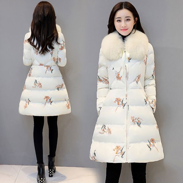 winter new korean style temperament lady fashion elegant printing long style cotton dress female 2018 down coats 90157, Black
winter new korean style temperament lady fashion elegant printing long style cotton dress female 2018 down coats 90157, Black