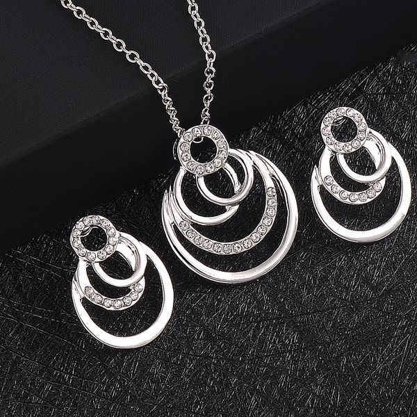 fashion style rhodium/gold-color geometric jewelry sets for women austrian rhinestone earrings necklace set, Silver
fashion style rhodium/gold-color geometric jewelry sets for women austrian rhinestone earrings necklace set, Silver