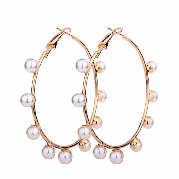 gold color big circle earrings party gifts new punk simulate pearl charms hoop earring for women qd, Golden;silver
gold color big circle earrings party gifts new punk simulate pearl charms hoop earring for women qd, Golden;silver