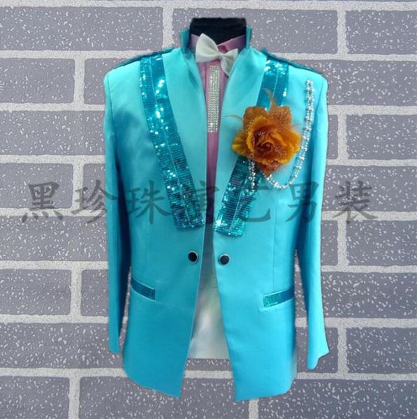 sky blue men suits designs masculino stage costumes for singers men sequin blazer dance clothes jacket style dress rock fashion, White;black
sky blue men suits designs masculino stage costumes for singers men sequin blazer dance clothes jacket style dress rock fashion, White;black