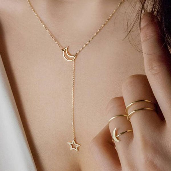 simple hollow star moon pendant chain gold silver necklace women party wedding jewelry accessories valentines day gift
simple hollow star moon pendant chain gold silver necklace women party wedding jewelry accessories valentines day gift