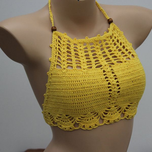 crochet bikini women swimwear halter crop beachwear bandage camisoles tank top, White;black
crochet bikini women swimwear halter crop beachwear bandage camisoles tank top, White;black