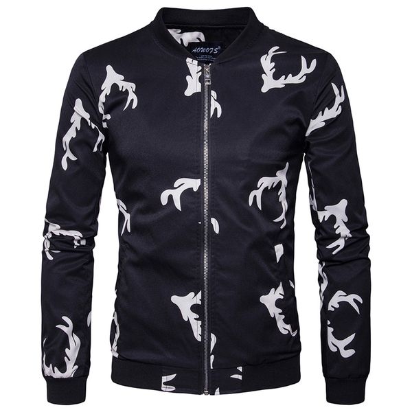 fashion mens antler printed bomber jacket spring new brand clothing for male stand collar outerwear jacket jaqueta masculina, Black;brown
fashion mens antler printed bomber jacket spring new brand clothing for male stand collar outerwear jacket jaqueta masculina, Black;brown