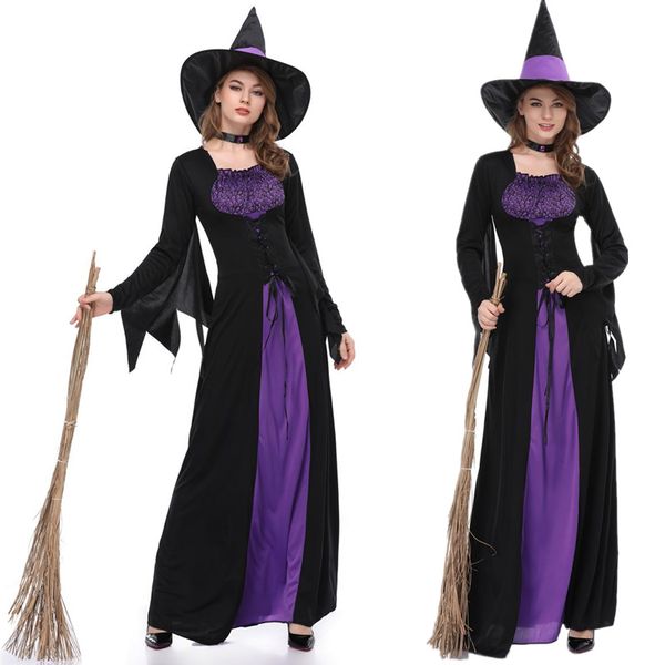 witch costume halloween party cosplay costume medieval renaissance witch gothic queen vampire fancy dress+hat + neck ring sexy, Black
witch costume halloween party cosplay costume medieval renaissance witch gothic queen vampire fancy dress+hat + neck ring sexy, Black