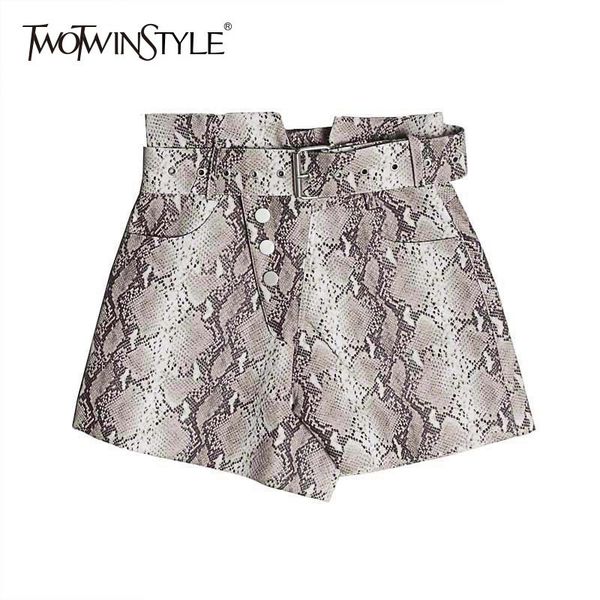twotwinstyle print snake pu leather women's shorts high waist with sashes shorts female fashion vintage summer 2018 large sizes, White;black
twotwinstyle print snake pu leather women's shorts high waist with sashes shorts female fashion vintage summer 2018 large sizes, White;black