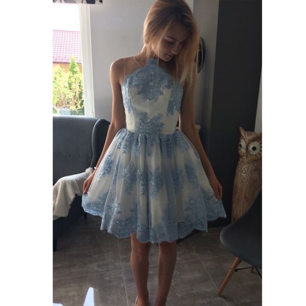 new lace short homecoming dresses sheer neck see through back appliques above knee prom dresses vestidos de fiesta, Blue;pink
new lace short homecoming dresses sheer neck see through back appliques above knee prom dresses vestidos de fiesta, Blue;pink