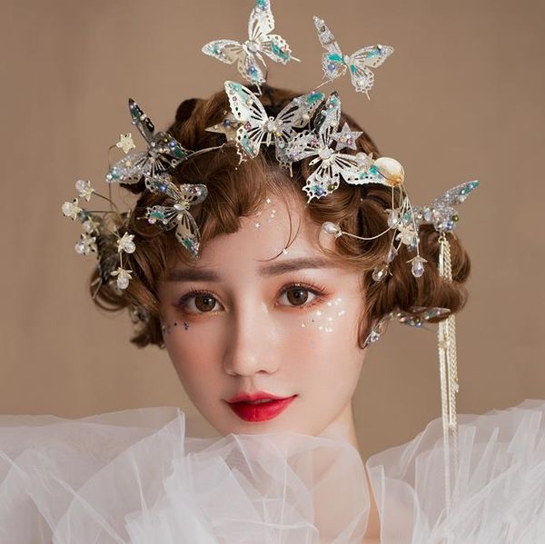 bridal blue butterfly hair hoop headwear, bride wedding gown, p studio, p modeling, accessories, Silver
bridal blue butterfly hair hoop headwear, bride wedding gown, p studio, p modeling, accessories, Silver