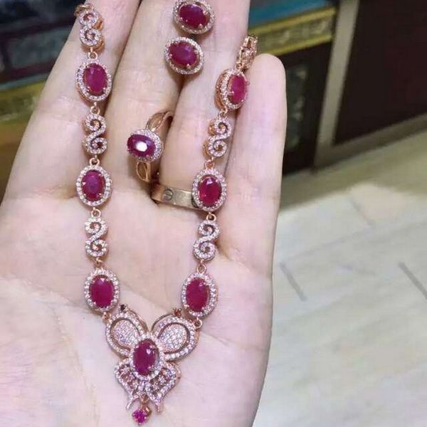 fidelity natural ruby s925 sterling silver noble jewelry sets natural 5*7mm red gemstone butterfly fine jewelry for women party, Black
fidelity natural ruby s925 sterling silver noble jewelry sets natural 5*7mm red gemstone butterfly fine jewelry for women party, Black