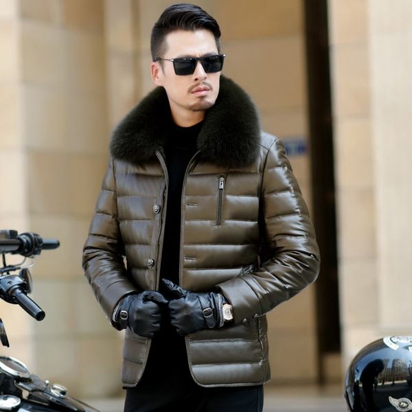 latest design 90% goose solid fox collar leather lightweight duck down jacket outerwears for cold winter, Black
latest design 90% goose solid fox collar leather lightweight duck down jacket outerwears for cold winter, Black