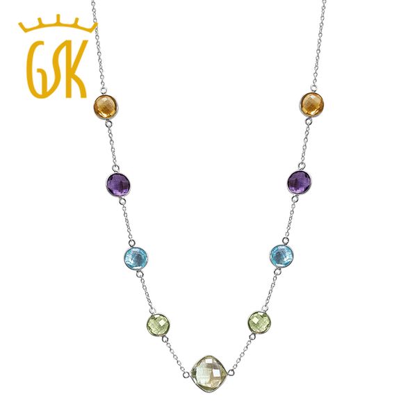 gemstoneking 21.00 ct 12mm natural green natural amethyst and 8mm amethyst blue z & citrine necklace for women 18, Silver
gemstoneking 21.00 ct 12mm natural green natural amethyst and 8mm amethyst blue z & citrine necklace for women 18, Silver