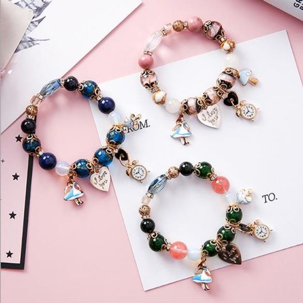 bohemian ethnic style girls clock love letters lock colorful glass beads creative beads linked by hand, Black
bohemian ethnic style girls clock love letters lock colorful glass beads creative beads linked by hand, Black