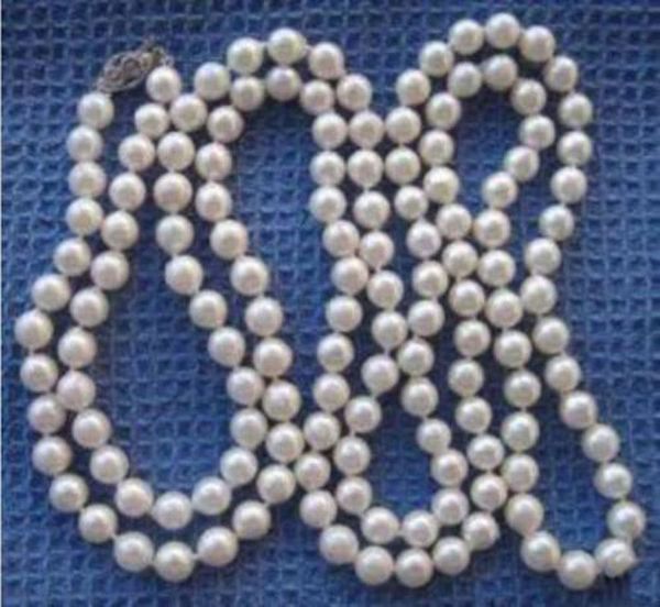 long 36" 8-9mm real natural white akoya cultured pearl fashion jewelry necklace, Silver
long 36" 8-9mm real natural white akoya cultured pearl fashion jewelry necklace, Silver