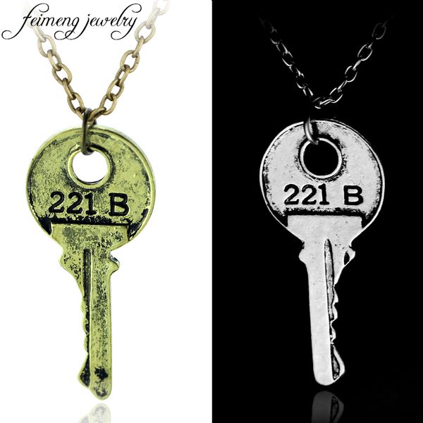 sherlock holmes necklace vintage silvery and bronze 221b baker street key pendant necklaces for men women collar choker jewelry, Silver
sherlock holmes necklace vintage silvery and bronze 221b baker street key pendant necklaces for men women collar choker jewelry, Silver