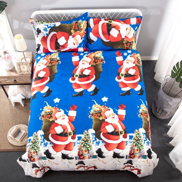 2 Pieces American And European Style Santa Clause Bedding Set One Duvet Cover And Two Pillow Covers Twin Size Bed Covers Home Textiles Gc004