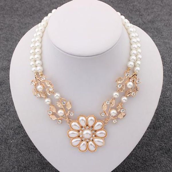 women bohemian faux pearl flower pendant choker necklace jewelry charm gift women accessories, Golden;silver
women bohemian faux pearl flower pendant choker necklace jewelry charm gift women accessories, Golden;silver