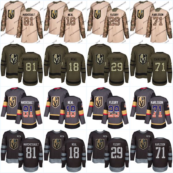 100th 81 Jonathan Marchessault Vegas Golden Knights James Neal Marc-Andre Fleury William Karlsson USA Flag Premier Salute To Service Jersey
100th 81 Jonathan Marchessault Vegas Golden Knights James Neal Marc-Andre Fleury William Karlsson USA Flag Premier Salute To Service Jersey