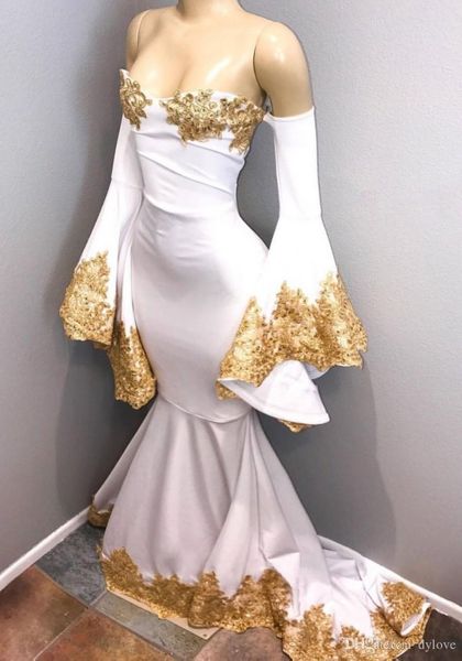 2018 Plus Size Prom Dresses white and gold lace arabic dress long sleeves Mermaid evening dress
2018 Plus Size Prom Dresses white and gold lace arabic dress long sleeves Mermaid evening dress