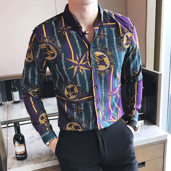 new arrival men shirt retro trend printing striped non-iron casual shirt long sleeve fashion slim fit men, White;black
new arrival men shirt retro trend printing striped non-iron casual shirt long sleeve fashion slim fit men, White;black