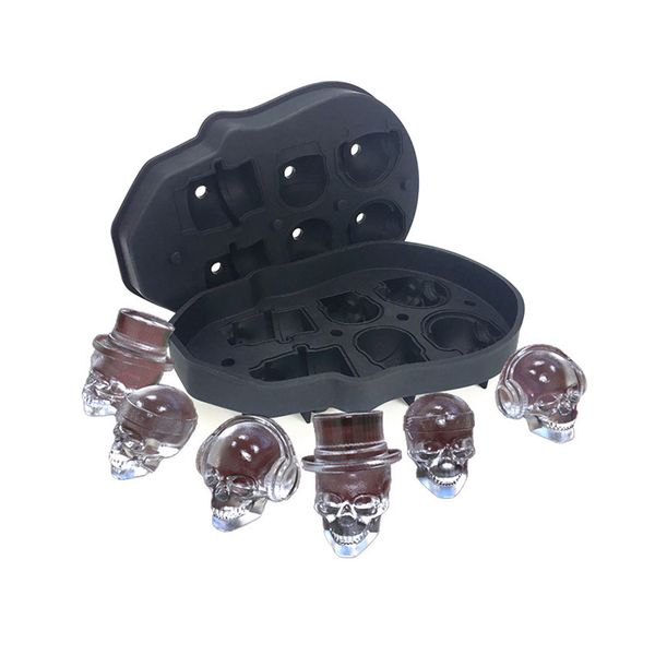 3d skull ice cube mold with lid, food grade silicone ice cube chocolate candy mold trays, 6 skull black.0535
3d skull ice cube mold with lid, food grade silicone ice cube chocolate candy mold trays, 6 skull black.0535