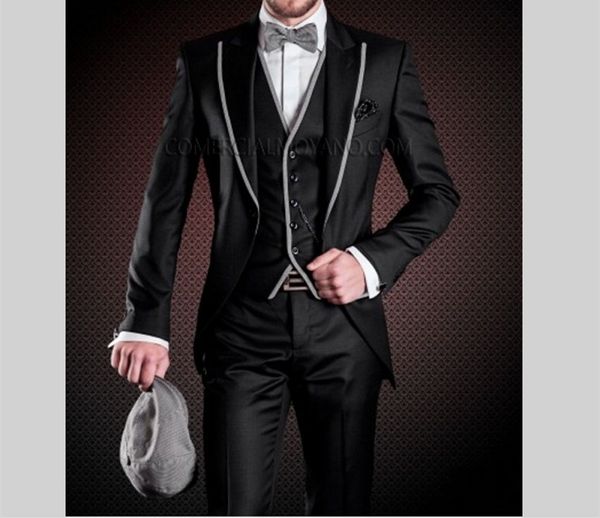 fashion black 3 piece suit groom tuxedos peak lapel one button bridegroom wedding suit men prom dinner blazer(jacket+pants+tie+vest) 432, Black;gray
fashion black 3 piece suit groom tuxedos peak lapel one button bridegroom wedding suit men prom dinner blazer(jacket+pants+tie+vest) 432, Black;gray