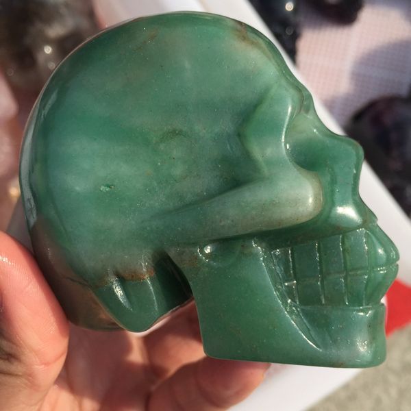 natural dongling jade carving skull ornament, Black