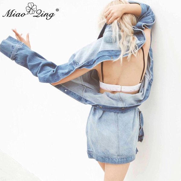 miaoqing autumn winter women hole denim jackets becoat 2018 asymmetric backless casual harajuku oversize clothes, Black;brown
miaoqing autumn winter women hole denim jackets becoat 2018 asymmetric backless casual harajuku oversize clothes, Black;brown