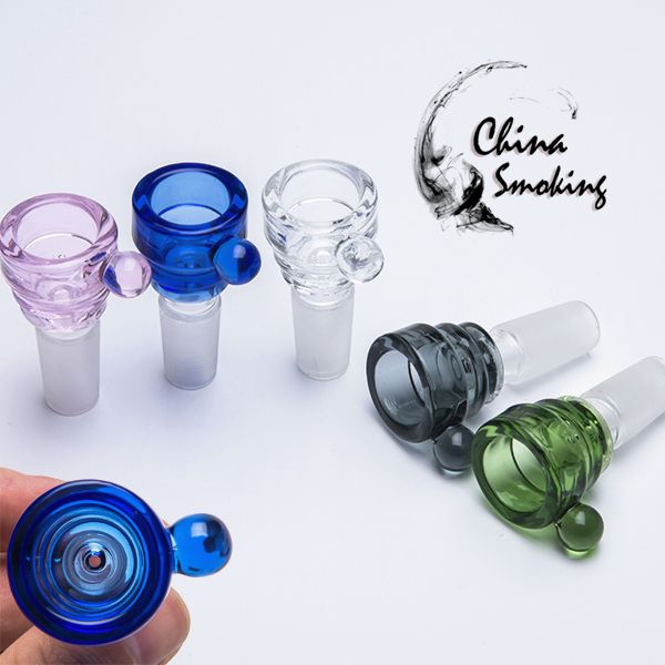 

Стеклянная чаша с ручкой для смешивания цветов Bong Bowl 14мм 18мм Штекер для водопровода Dab Rig Стеклянные курительные чаши