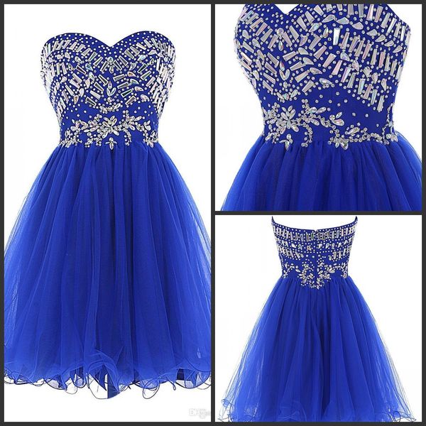 2019 new royal blue tulle prom dresses sweetheart crystal beadings short party dresses homecoming dresses robe de cocktail vestidos de novia, Black
2019 new royal blue tulle prom dresses sweetheart crystal beadings short party dresses homecoming dresses robe de cocktail vestidos de novia, Black