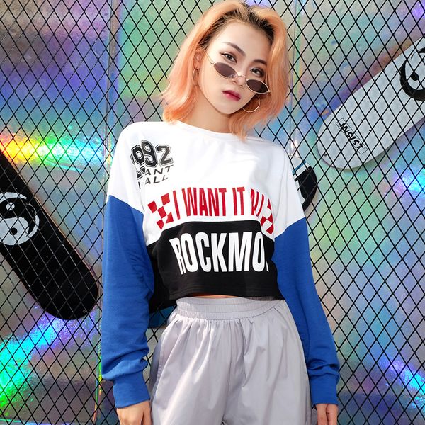 2018 women autumn sweatshirt one neck multi color print long sleeves short hoodies t0762m07, Black
2018 women autumn sweatshirt one neck multi color print long sleeves short hoodies t0762m07, Black