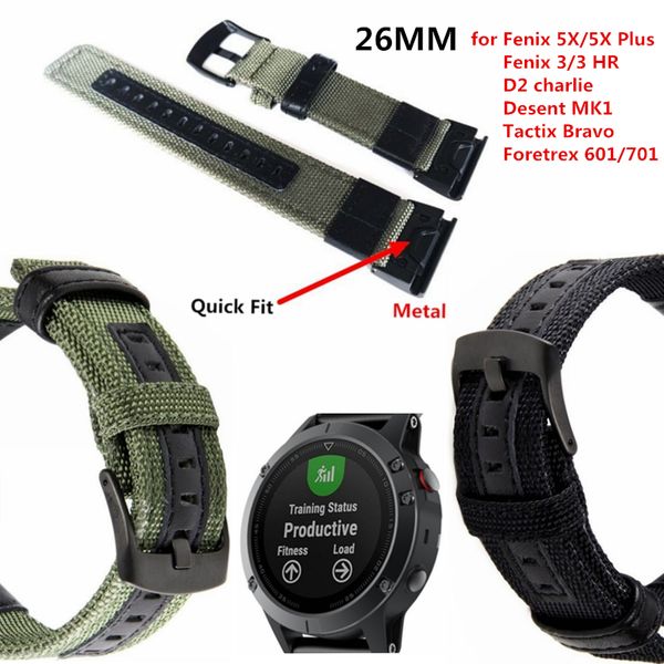 26mm quick sweatproof woven nylon splice genuine leather band strap for garmin 5x/5xplus/ 3 hr/desent mk1, Black;brown
26mm quick sweatproof woven nylon splice genuine leather band strap for garmin 5x/5xplus/ 3 hr/desent mk1, Black;brown