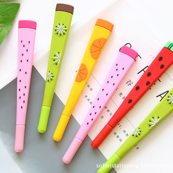 40 pcs/lot cute fruit gel pens for writing kawaii watermelon 0.38mm black ink pen for student gift office school supplies
40 pcs/lot cute fruit gel pens for writing kawaii watermelon 0.38mm black ink pen for student gift office school supplies