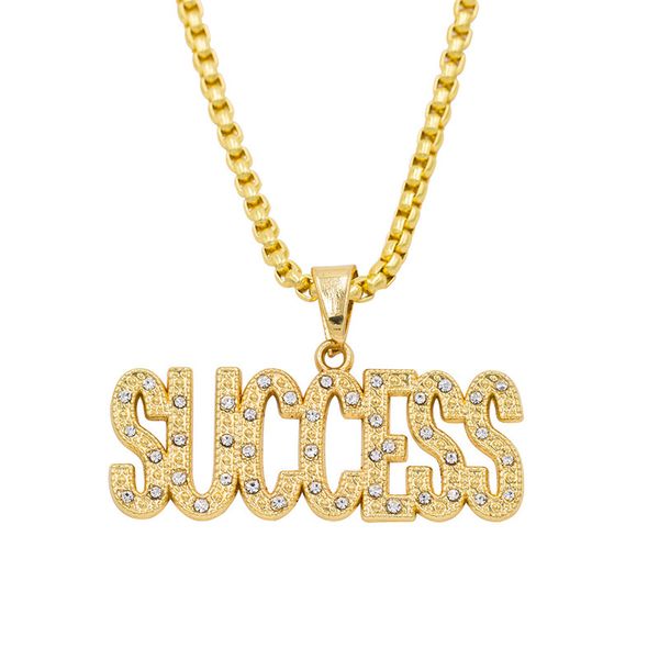 2018 letter success necklaces for men woman boy girl chain pendants for men's zircon hip hop men jewelry, Silver
2018 letter success necklaces for men woman boy girl chain pendants for men's zircon hip hop men jewelry, Silver