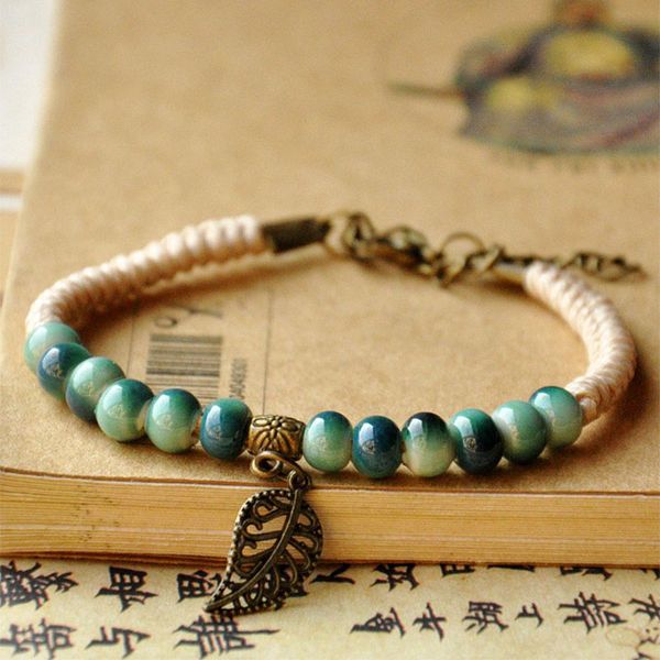 leaves bracelets women men ceramic beads weave rope chain cuff bangle leaf charm wristbands fashion jewelry accessories, Golden;silver
leaves bracelets women men ceramic beads weave rope chain cuff bangle leaf charm wristbands fashion jewelry accessories, Golden;silver