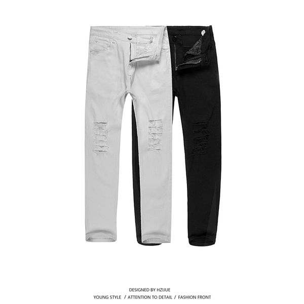 Stripe New Black Ripped Jeans Men With Holes Super Skinny Famous Designer Brand Slim Fit Destroyed Torn Jean Pants For Male
Stripe New Black Ripped Jeans Men With Holes Super Skinny Famous Designer Brand Slim Fit Destroyed Torn Jean Pants For Male