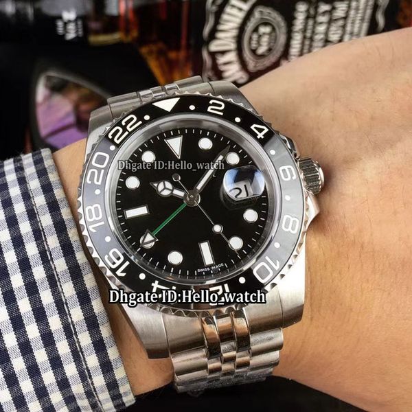 new model gmt ii black dial 116710ln-78200 asian 2813 automatic mens watch black ceramic bezel ss steel band sapphire gents watches, Slivery;brown
new model gmt ii black dial 116710ln-78200 asian 2813 automatic mens watch black ceramic bezel ss steel band sapphire gents watches, Slivery;brown